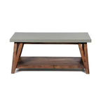 Brookside tavolino da caffè, top rivestito in cemento e legno chiaro