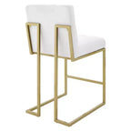 Sgabelli da bar imbottiti in tessuto color oro Privy ad altezza bancone