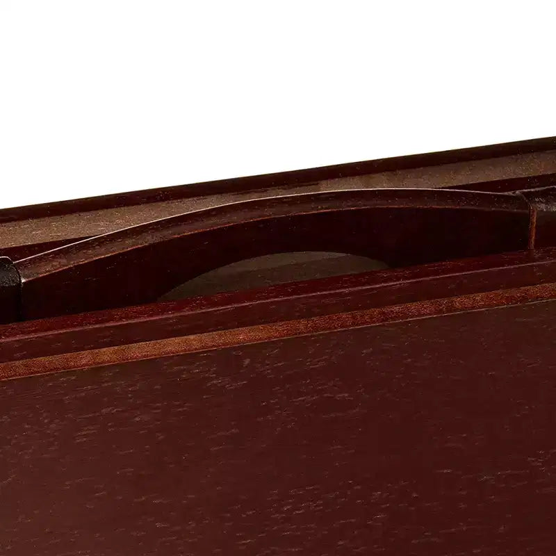Tavolino da letto pieghevole rettangolare in legno massiccio, con vassoio TV/snack e portaoggetti compatto, colore marrone espresso