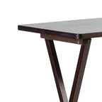 Tavolino da letto pieghevole rettangolare in legno massiccio, con vassoio TV/snack e portaoggetti compatto, colore marrone espresso