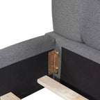 Letto imbottito a piattaforma Queen/King Size con tessuto spesso, letto a terra con struttura solida
