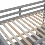 Letto a castello in legno Full Over Full / Twin Over Full con scrivania e scaletta