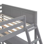 Letto a castello in legno Full Over Full / Twin Over Full con scrivania e scaletta