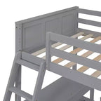 Letto a castello in legno Full Over Full / Twin Over Full con scrivania e scaletta