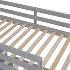 Letto a castello in legno Full Over Full / Twin Over Full con scrivania e scaletta