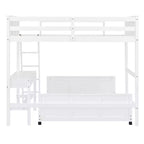 Letto a castello in legno Full Over Full / Twin Over Full con scrivania e scaletta