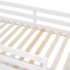 Letto a castello in legno Full Over Full / Twin Over Full con scrivania e scaletta