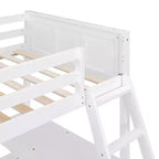 Letto a castello in legno Full Over Full / Twin Over Full con scrivania e scaletta