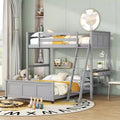 Letto a castello in legno Full Over Full / Twin Over Full con scrivania e scaletta