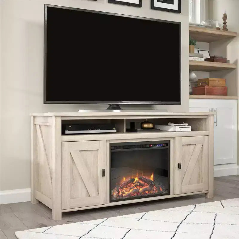 Mobile TV con camino elettrico Farmington per TV fino a 60"