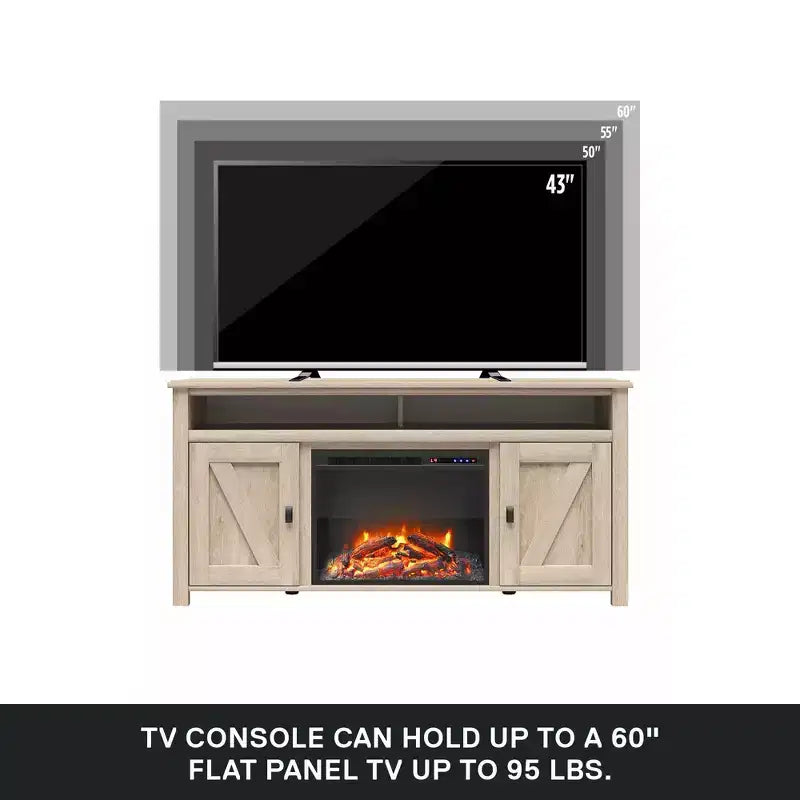Mobile TV con camino elettrico Farmington per TV fino a 60"