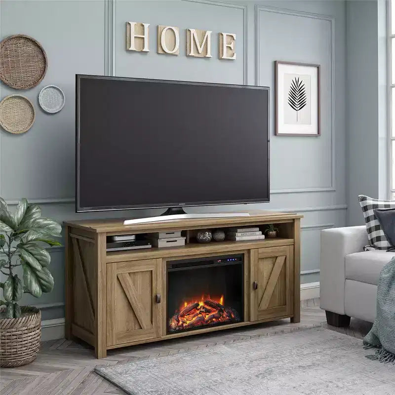 Mobile TV con camino elettrico Farmington per TV fino a 60"