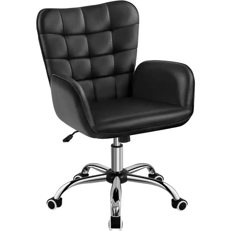 Yaheetech Faux Leather Desk Chair with Padded Armrests
