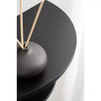 Jalla Tavolino Sospeso in Legno a Mezzaluna, 18x14, Nero