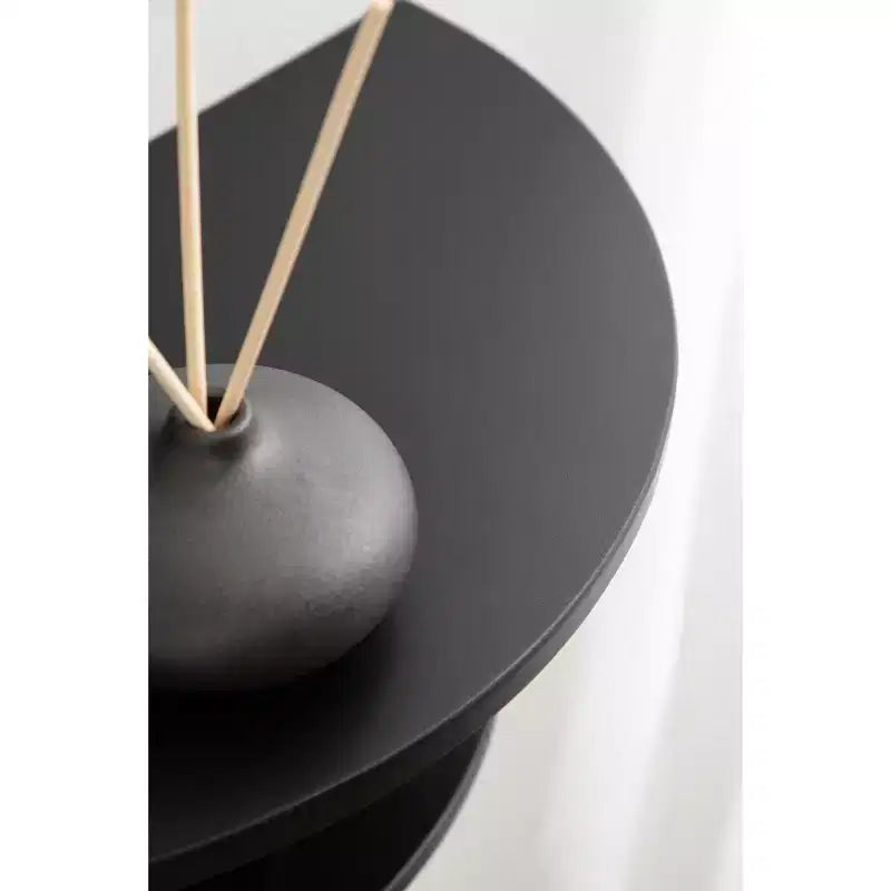 Jalla Tavolino Sospeso in Legno a Mezzaluna, 18x14, Nero