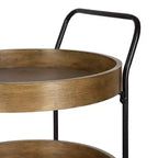 Carrello bar tondo in metallo Lloyd, 18x18x31.5, Marrone rustico e Nero
