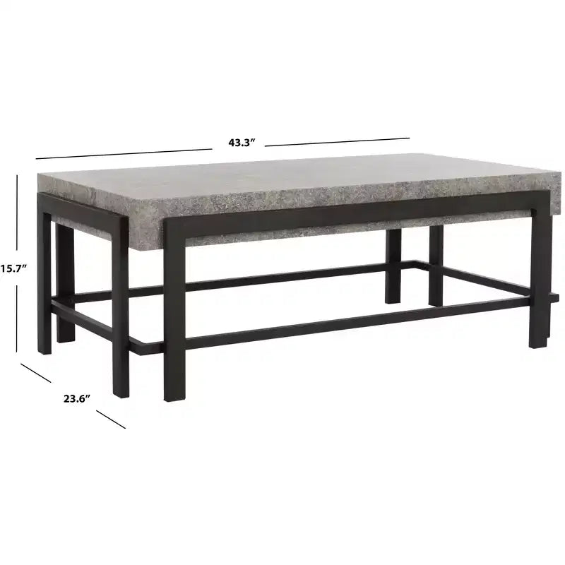 Tavolino da caffè Oliver COF7006A Grigio scuro/Nero