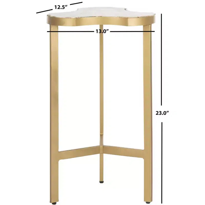Tavolino d'appoggio Suki Tripod ACC3701A Bianco/Oro