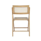 Sedie Pieghevoli in Rattan con Struttura e Seduta in Legno Massello e Schienale Traspirante in Rattan Intrecciato