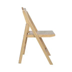 Sedie Pieghevoli in Rattan con Struttura e Seduta in Legno Massello e Schienale Traspirante in Rattan Intrecciato