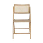 Sedie Pieghevoli in Rattan con Struttura e Seduta in Legno Massello e Schienale Traspirante in Rattan Intrecciato