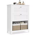 VASAGLE Cabinet, Storage Cabinet and Organizers, 2 Drawers with 1 Adjustable Divider, 2 Baskets, Sideboard, Cloud White