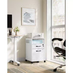 VASAGLE File Cabinet with Lock, Filing Cabinet with 2 Storage Drawers, for Hanging File Folders, Open Shelf