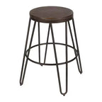 Sgabelli da bar Tully in legno e metallo, confezione da 4, 61 cm, grigio e marrone rustico