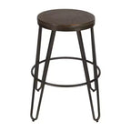 Sgabelli da bar Tully in legno e metallo, confezione da 4, 61 cm, grigio e marrone rustico