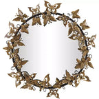 28x28 Metal Butterfly Round 3D Wall Mirror - Olivia & May