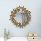 Specchio da parete rotondo in metallo con farfalle 3D 28x28