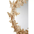 Specchio da parete rotondo in metallo con farfalle 3D 28x28