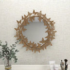 Specchio da parete rotondo in metallo con farfalle 3D 28x28
